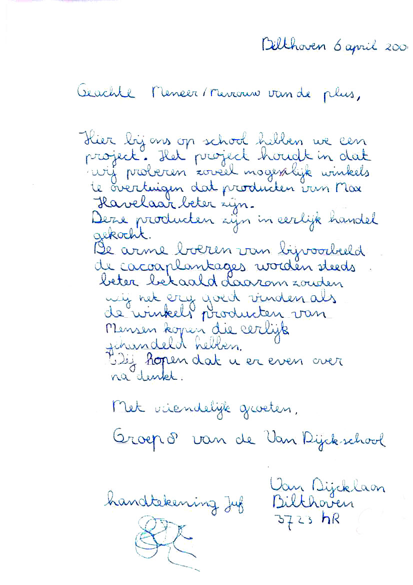 Grappige afsluiter brief